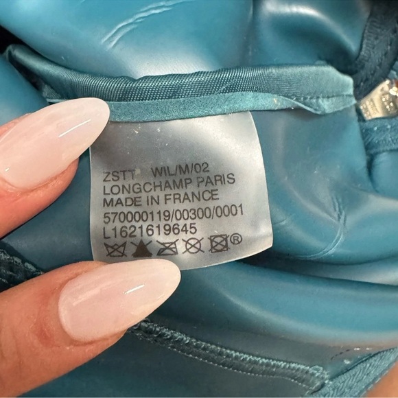 Longchamp Le Pliage Neo Teal Blue Tote Large with Strap - Picture 4 of 16